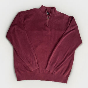 Dockers Men’s 3XLT 1/4 Zip Maroon Sweater 100% Cotton